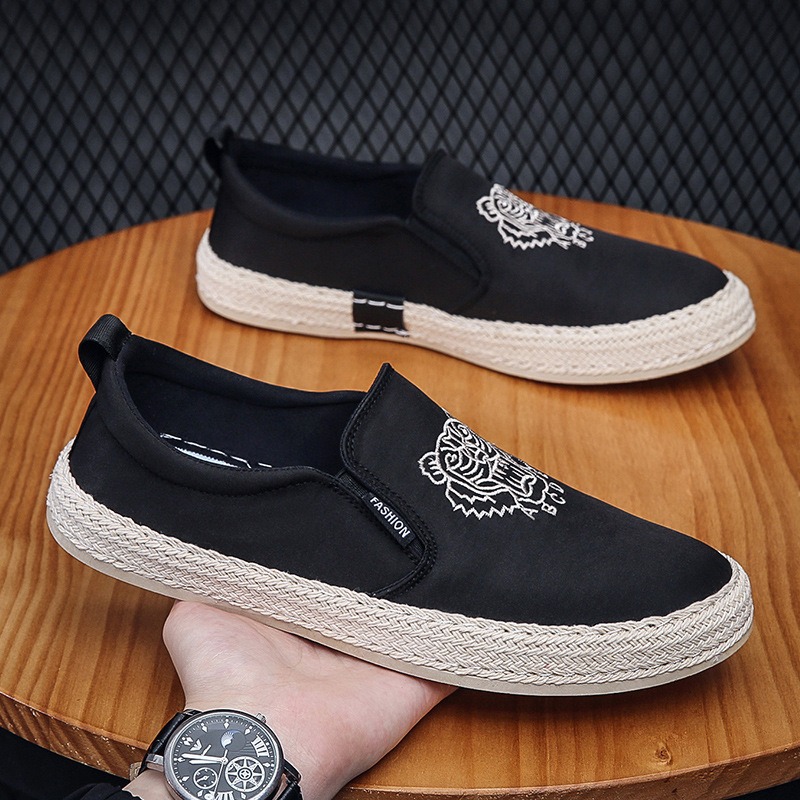 black Breathable shoes for man - Espadrille Slip On 评论和价格