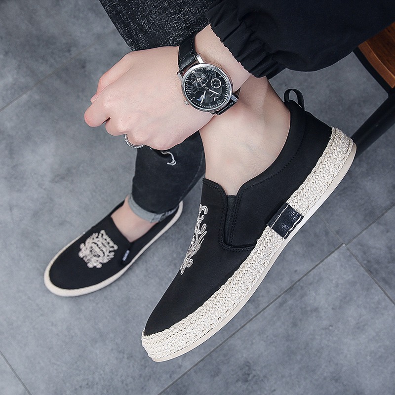 black Breathable shoes for man - Espadrille Slip On 评论和价格