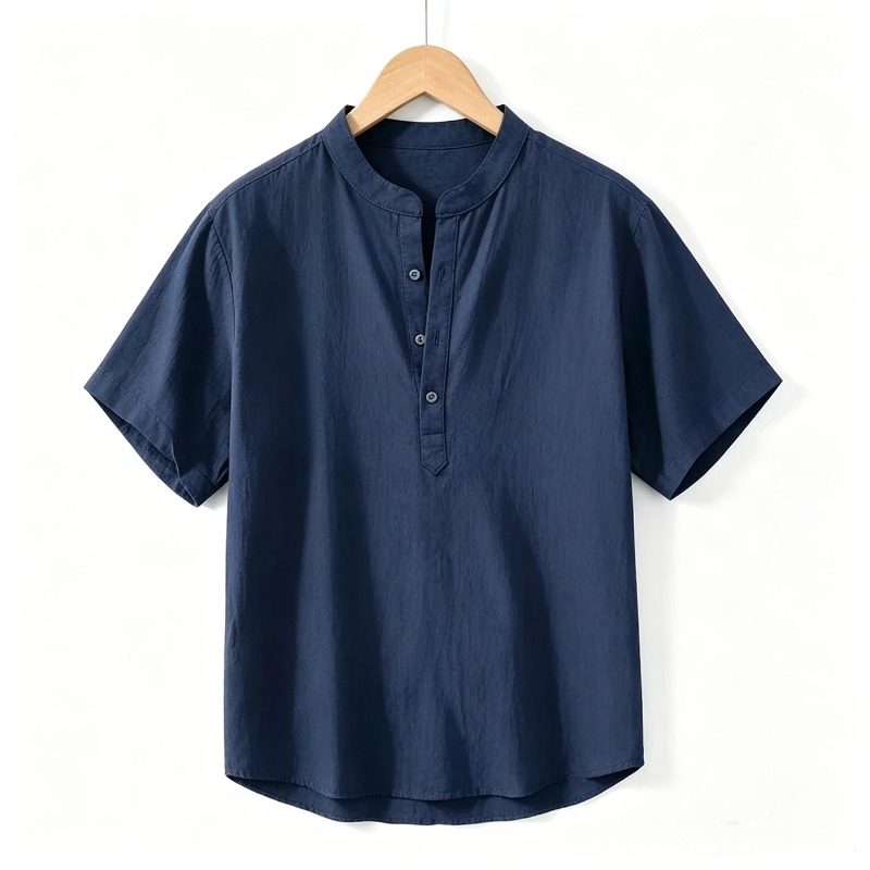 Summer Mens Short Sleeve Shirt - Linen Shirt Breathable 评论和价格