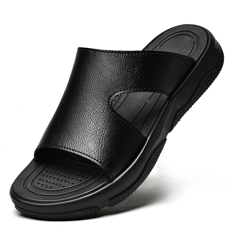 Men's Leather Slide Sandals No - Flip Flop Leather Men 评论和价格