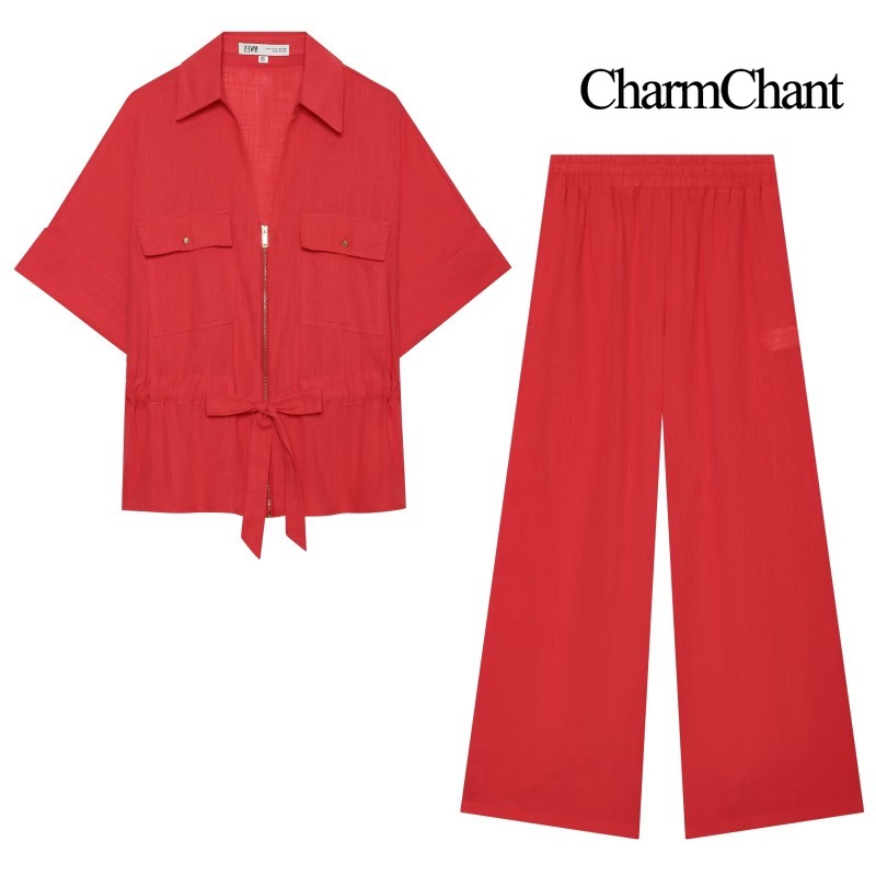 CHARMCHANT Women's Solid Linen - Short Linen Drawstring 评论和价格