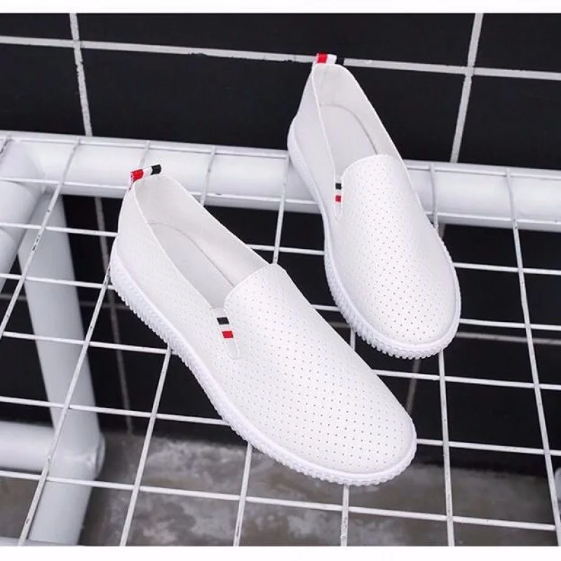 Women Sneakers White Flats Cut - Espadrille Slip On 评论和价格