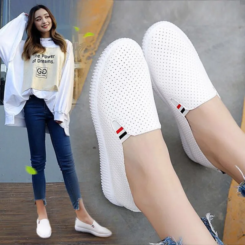 Women Sneakers White Flats Cut - Espadrille Slip On 评论和价格