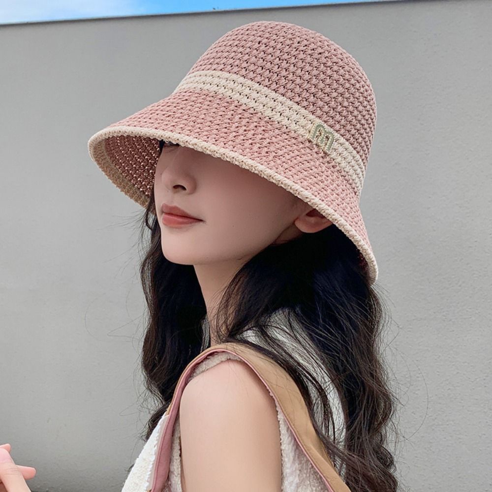 Breathable Elegant Bow Fisherm - Bucket Hat Straw 评论和价格
