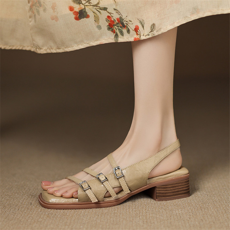 New Summer Sandals Split Leath - Casual Sandal Leather 评论和价格