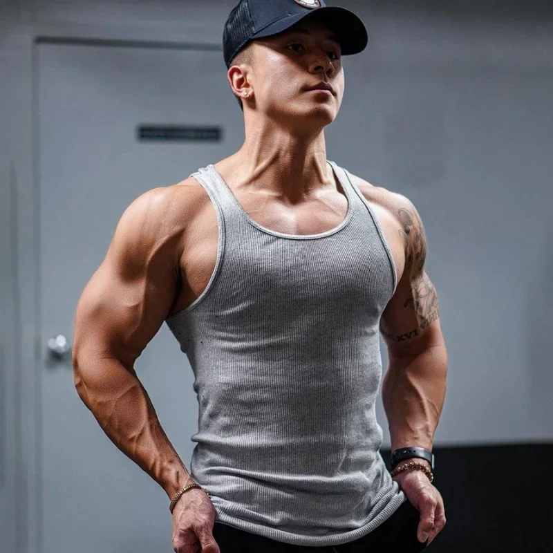 Summer Men Running Vests Plain - Tank Top Muscle 评论和价格