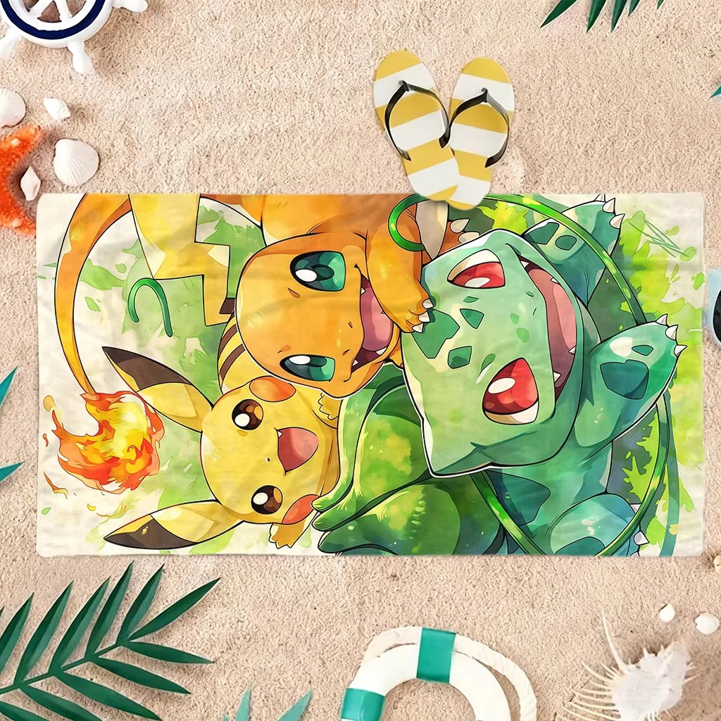 P-Pokemon Starters Anime Beach - Beach Towel Large 评论和价格