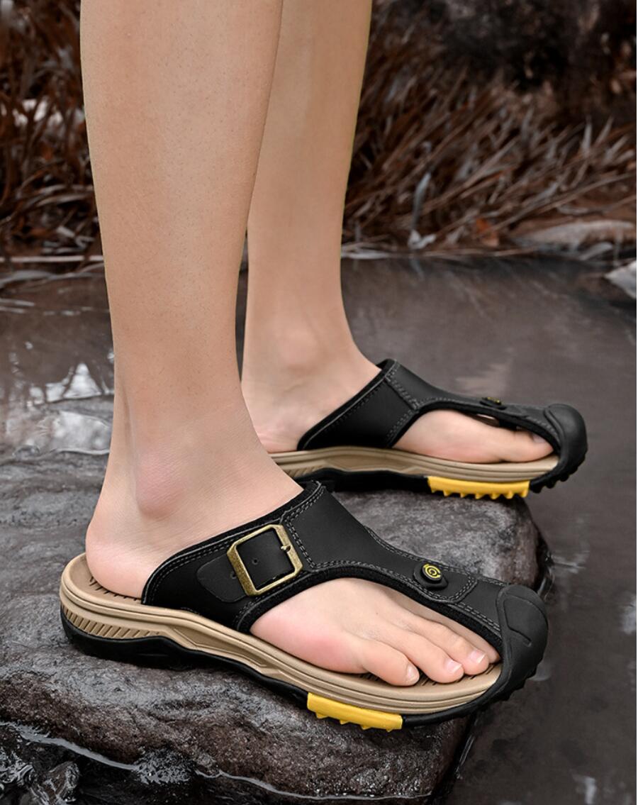 Genuine Leather Sandals Men Br - Flip Flop Leather Men 评论和价格