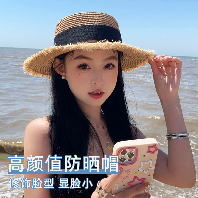 Women Straw Sun Hat Bowknot Su - Packable Hat Nylon 评论和价格