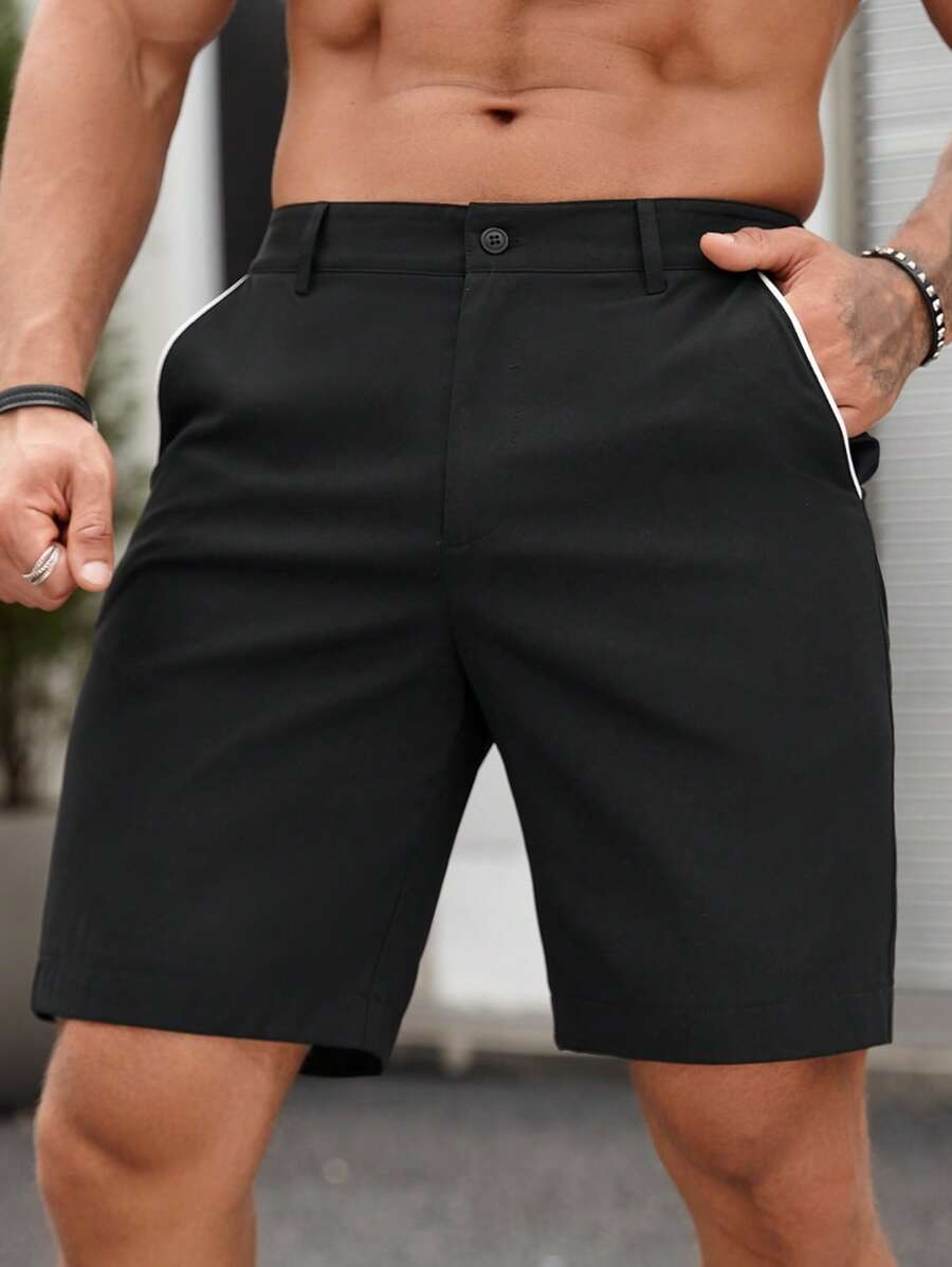 Men Fashion Slim Fit Chino Sho - Shorts Chino Slim 评论和价格