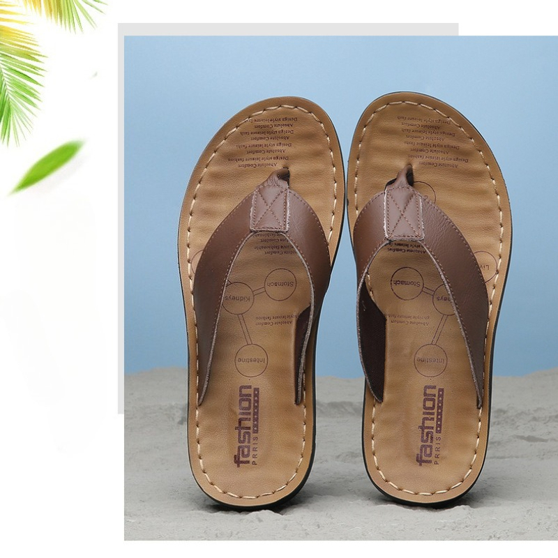 2026 Shoes Leather Men's Flip  - Flip Flop Leather Men 评论和价格