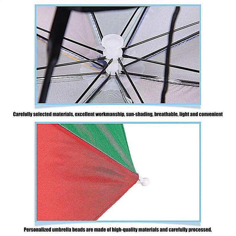 Hot! Head-mounted Umbrella Fol - Bucket Hat Straw 评论和价格