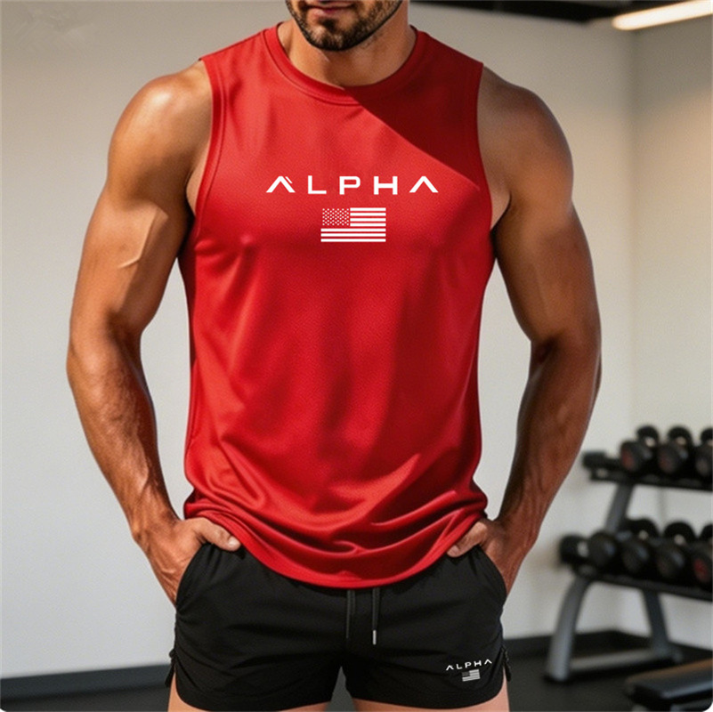 2026 Alpha Men's Printed Round - Tank Top Muscle 评论和价格
