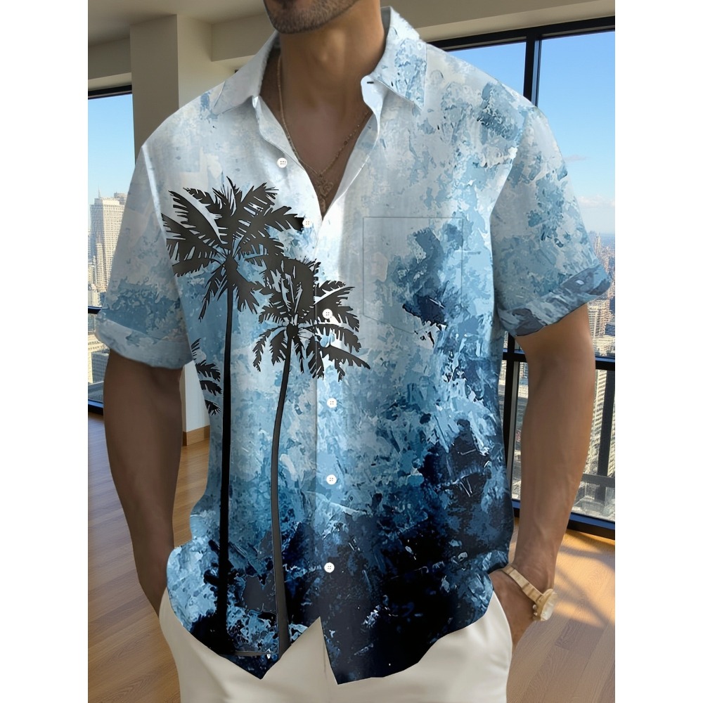 Minimal Ink Texture Lapel Reso - Resort Shirt Floral 评论和价格