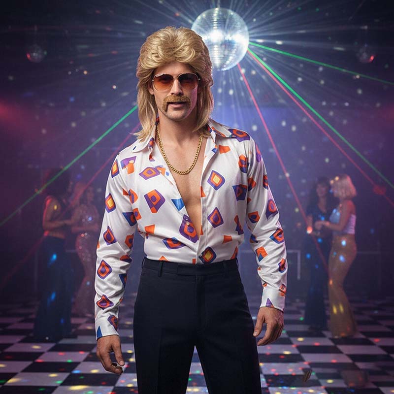 80s Disco Synthetic Wig Set Go - Sunglass Retainer Cord 评论和价格