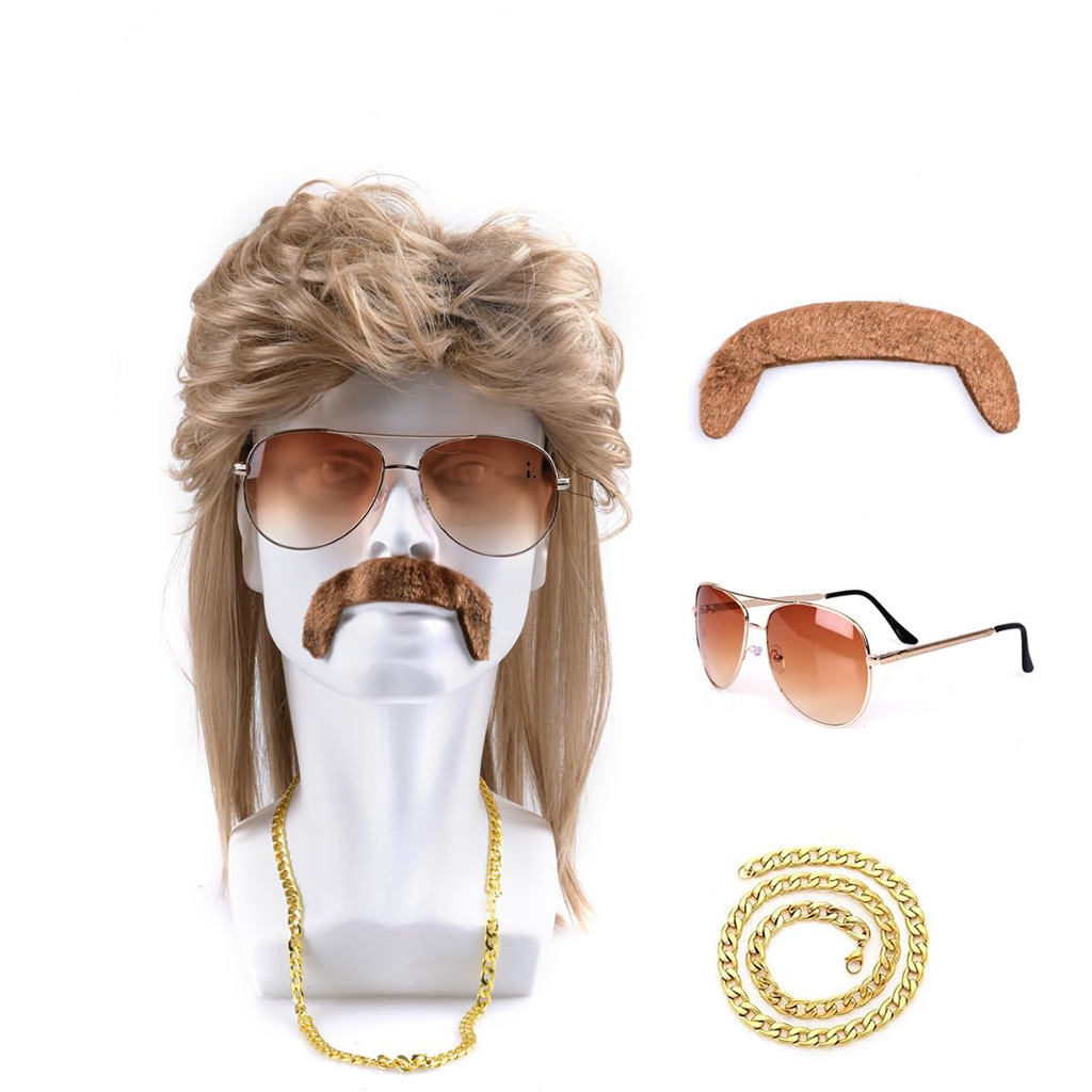 80s Disco Synthetic Wig Set Go - Sunglass Retainer Cord 评论和价格