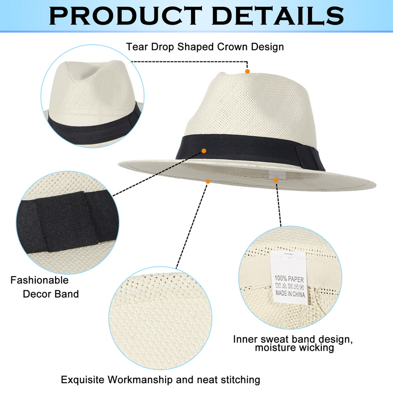 Summer Straw Panama Hat for Wo - Bucket Hat Straw 评论和价格