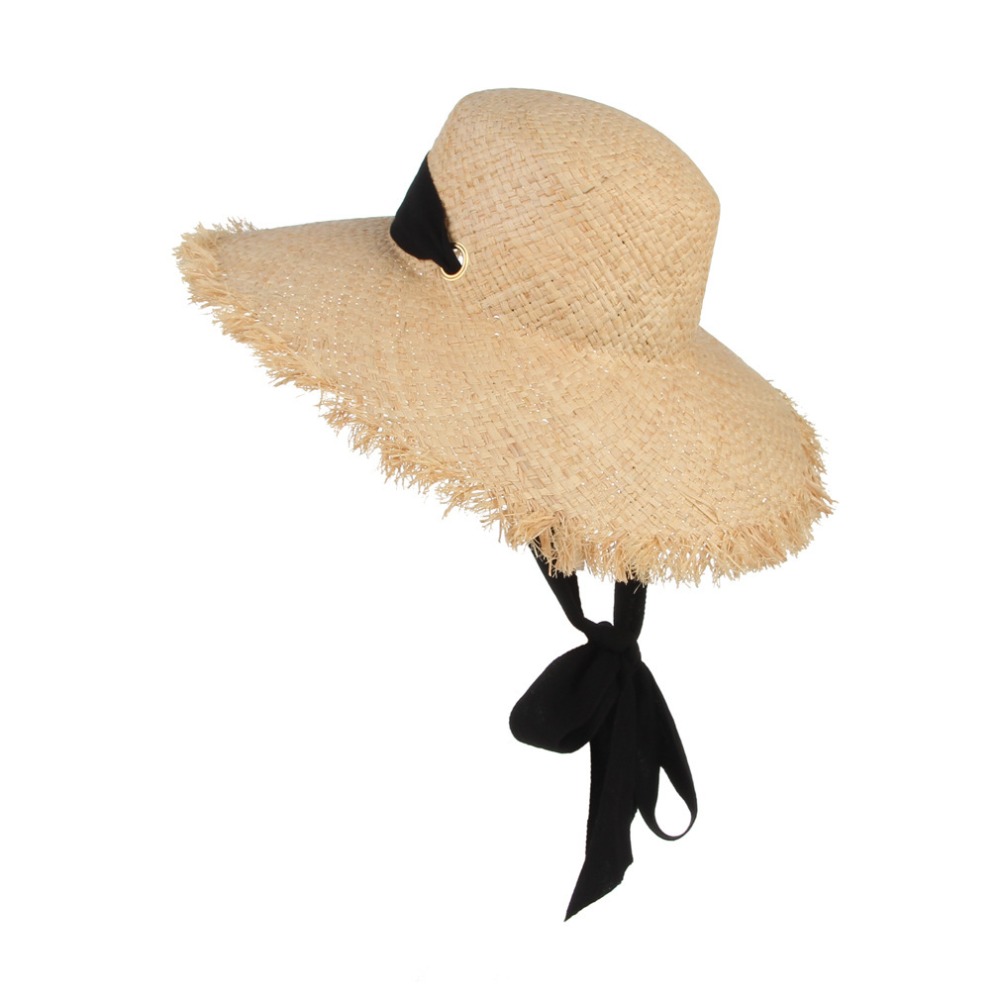 New Large Wide Brim Straw Hat  - Bucket Hat Straw 评论和价格