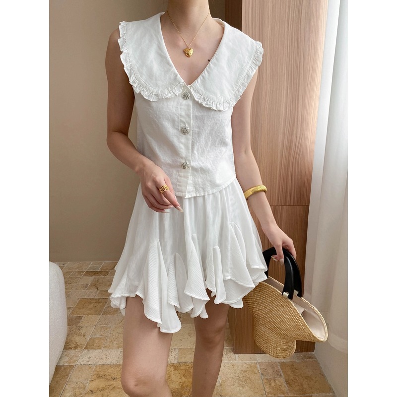 2025 Linen Cotton Sweet and Ge - Shirt Camp Collar 评论和价格
