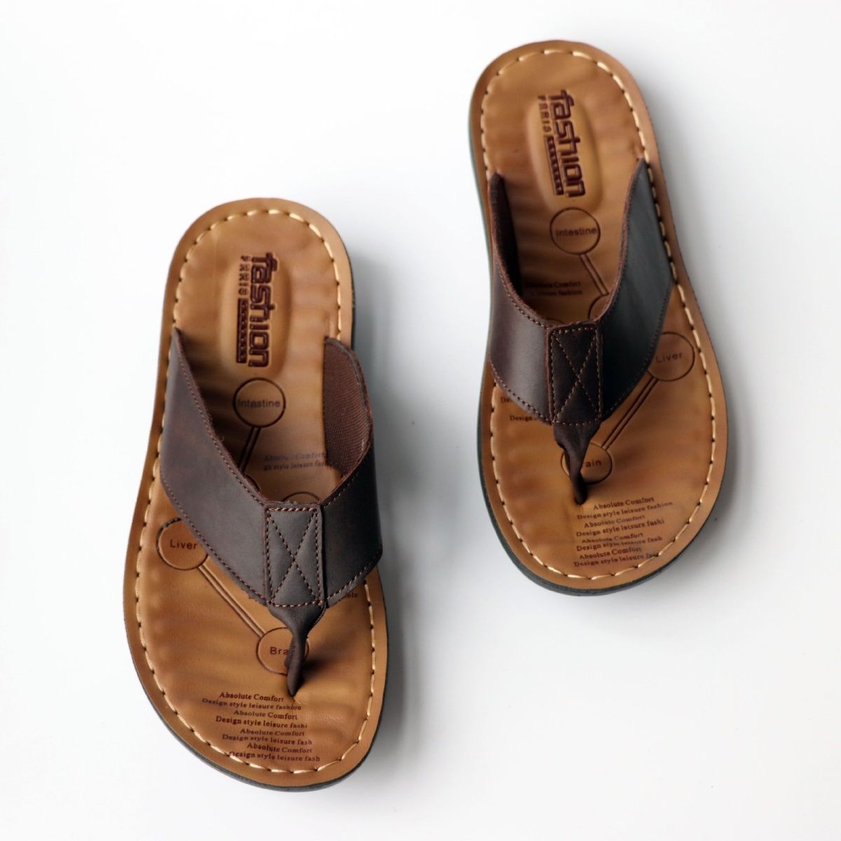 Summer Shoes Men Slippers Genu - Flip Flop Leather Men 评论和价格