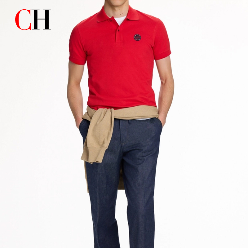 CH Red Accent Circular Rubber  - Polo Shirt Pique 评论和价格