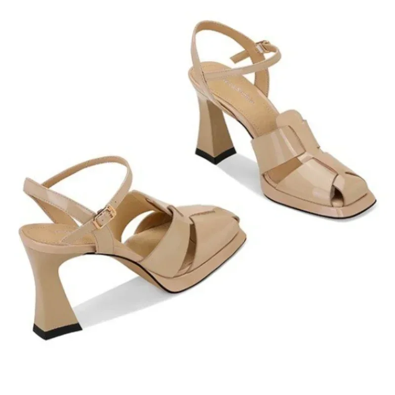 Women's High Heel Sandals Fash - Casual Sandal Leather 评论和价格