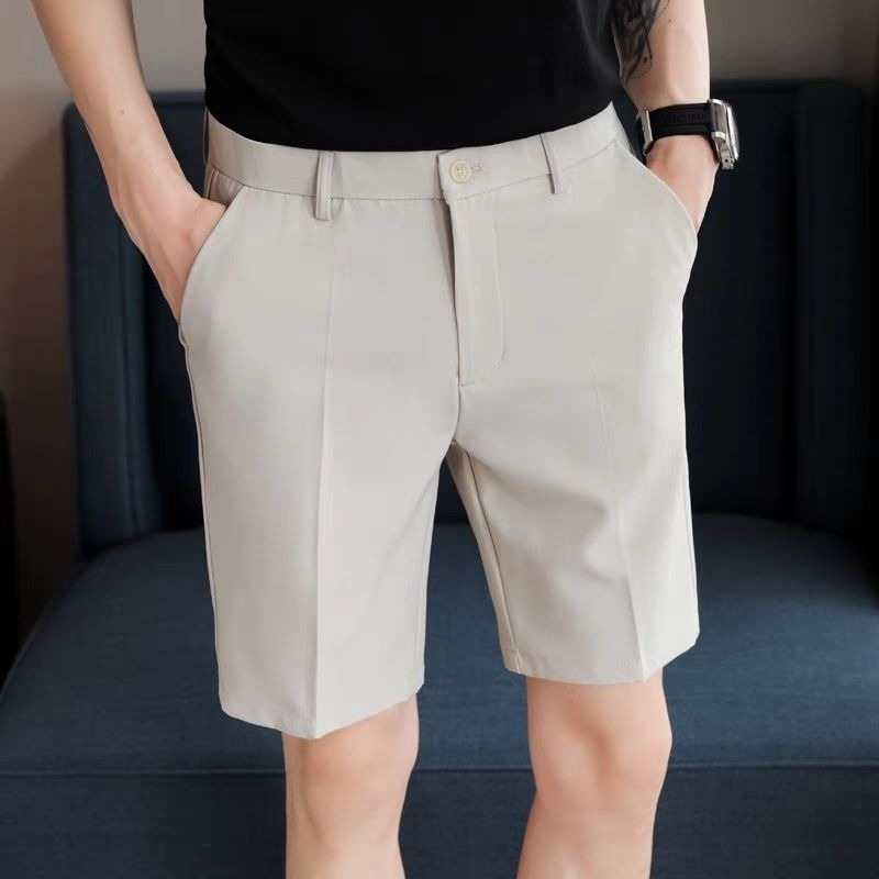 Men's Slim Fit Suit Shorts Sum - Shorts Chino Slim 评论和价格