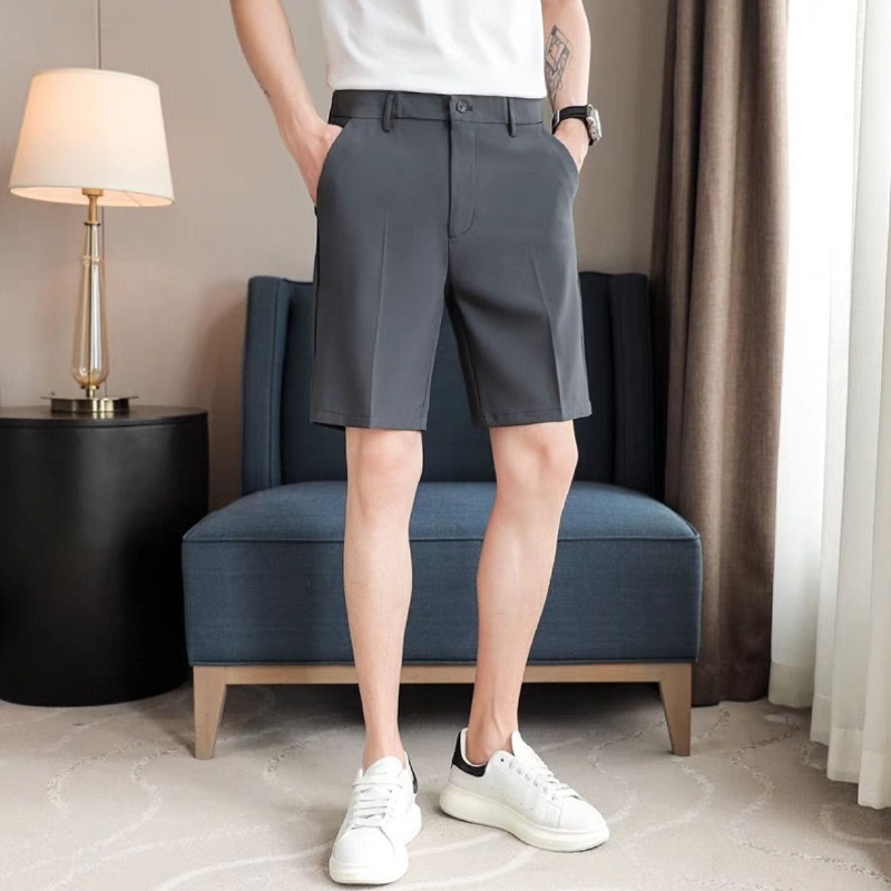 Men's Slim Fit Suit Shorts Sum - Shorts Chino Slim 评论和价格