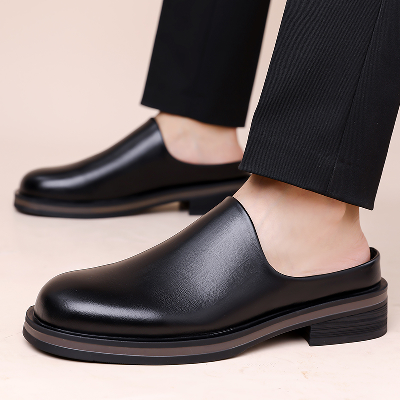 Men Slip-On Half Slippers, Thi - Flip Flop Leather Men 评论和价格