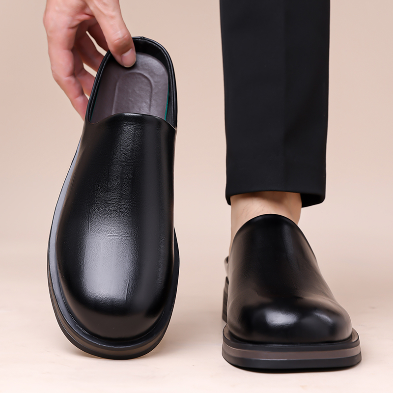 Men Slip-On Half Slippers, Thi - Flip Flop Leather Men 评论和价格