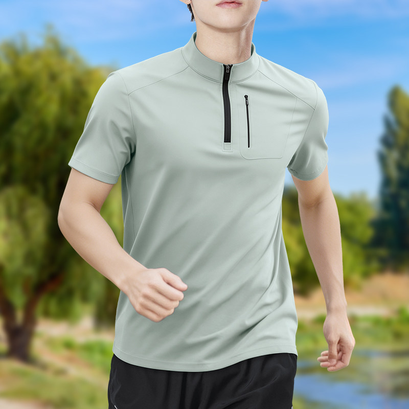 Men's Half-Zip High-Stretch Qu - Shirt Camp Collar 评论和价格