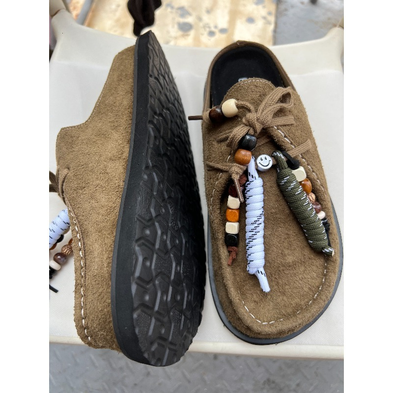 Women Men Clogs Cow Suede Leat - Flip Flop Leather Men 评论和价格