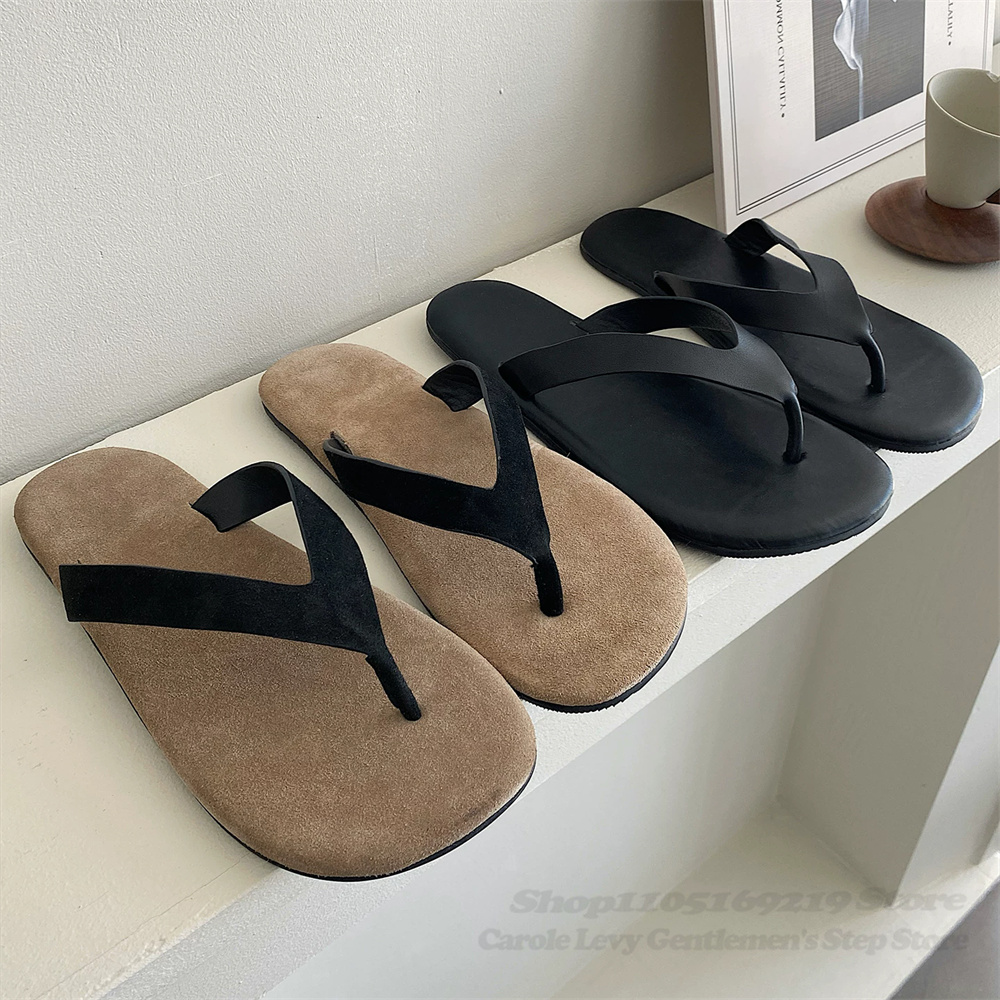 Vintage Style Cow Suede Clip O - Flip Flop Leather Men 评论和价格