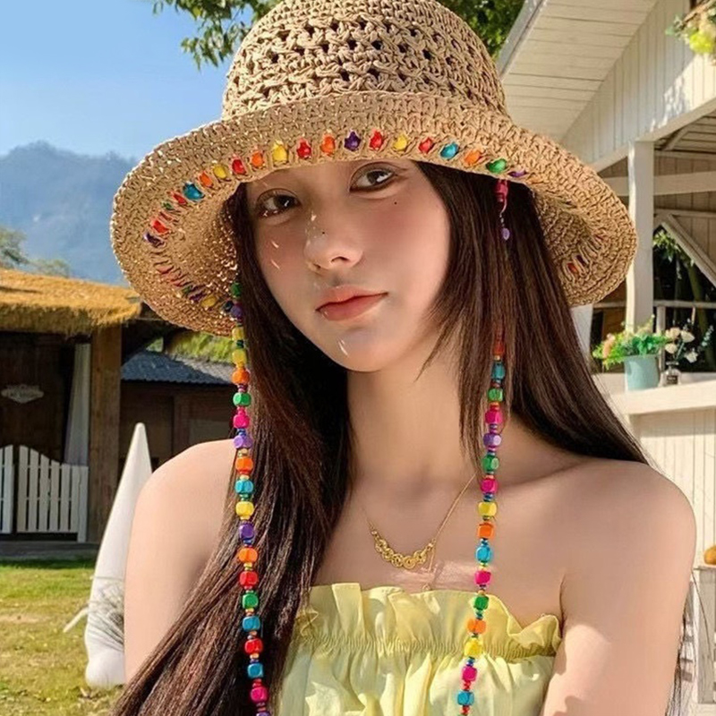 Retro Versatile Hollow Big Bri - Bucket Hat Straw 评论和价格