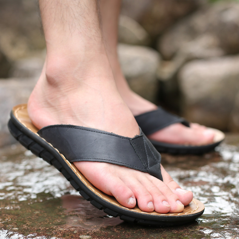 Roma Retro Man Slipper Solid C - Flip Flop Leather Men 评论和价格