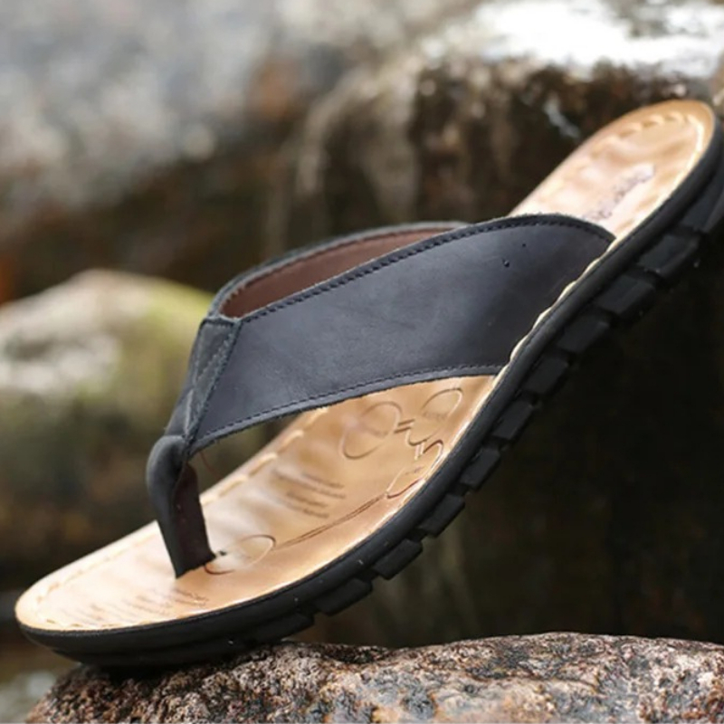 Roma Retro Man Slipper Solid C - Flip Flop Leather Men 评论和价格