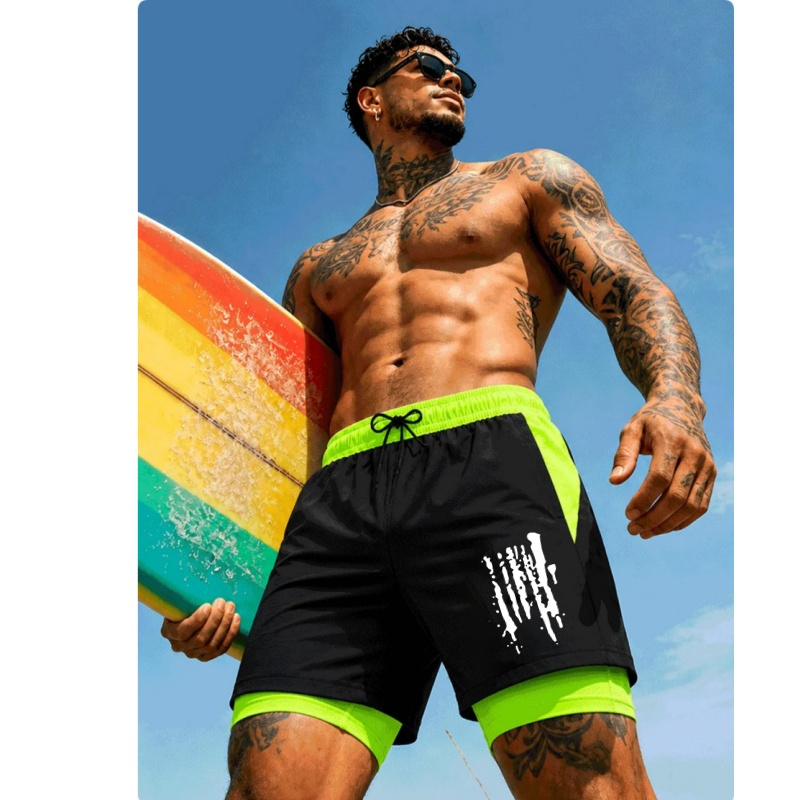 Men'S Two-In-One Double Layer  - Trunks Board Surf 评论和价格