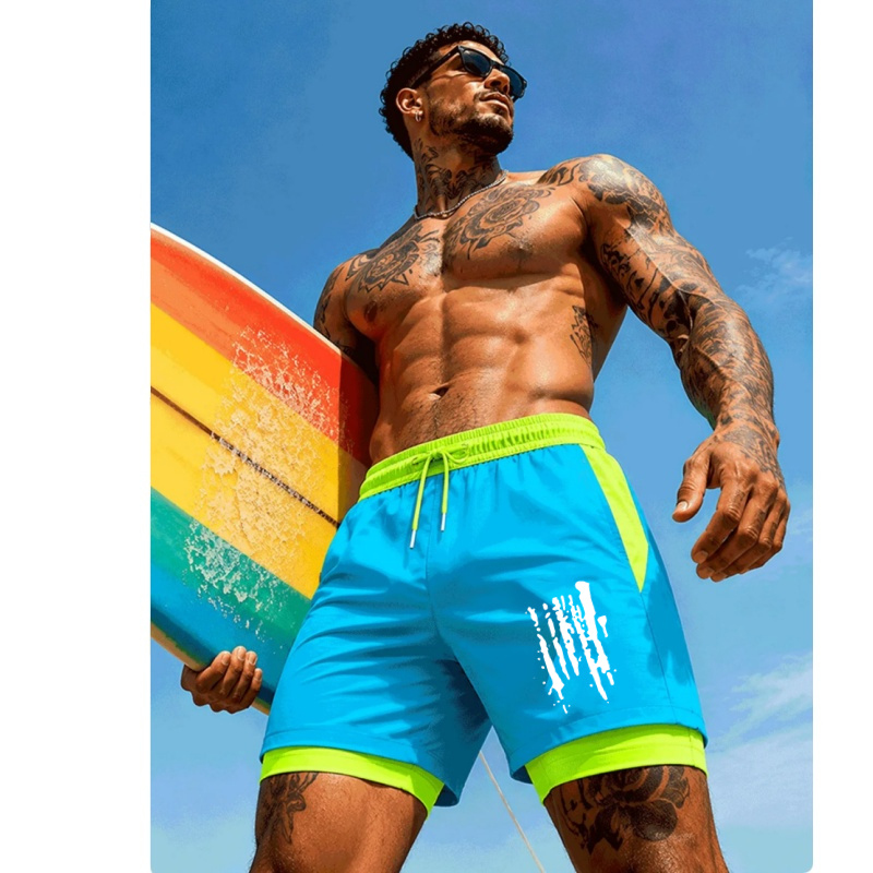 Men'S Two-In-One Double Layer  - Trunks Board Surf 评论和价格
