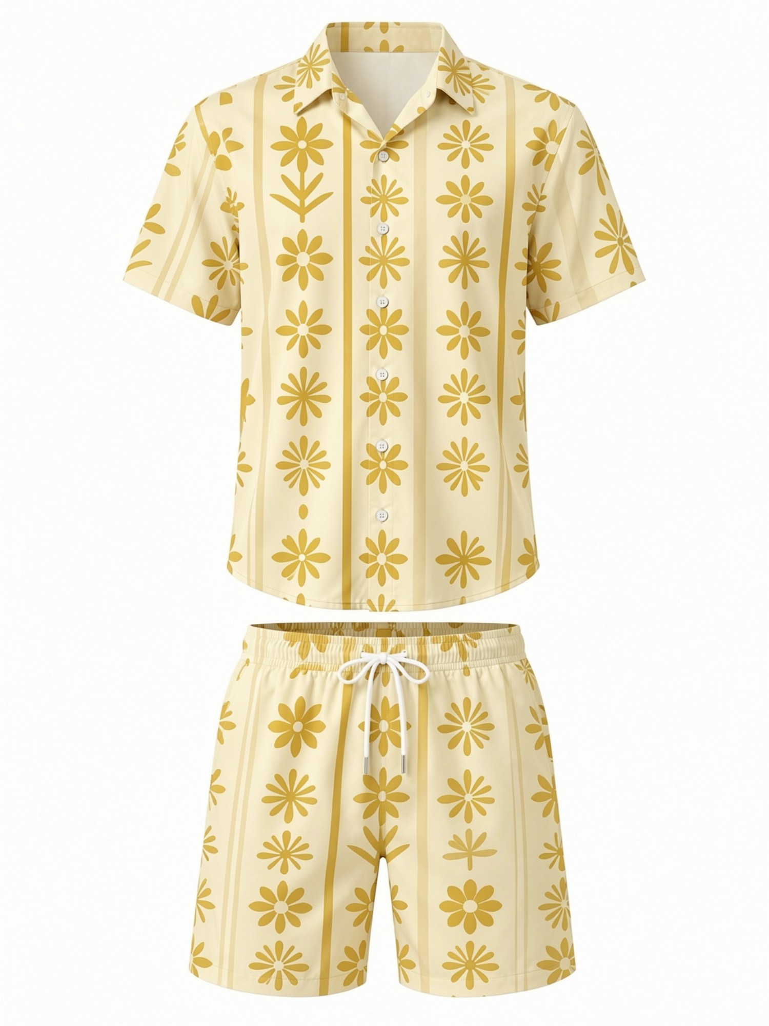 Mens Floral Short Sleeve Shirt - Resort Shirt Floral 评论和价格