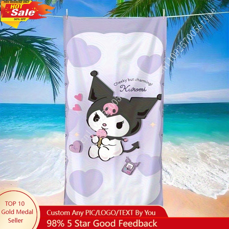 Kuromi Beach Towel A Playful a - Beach Towel Large 评论和价格