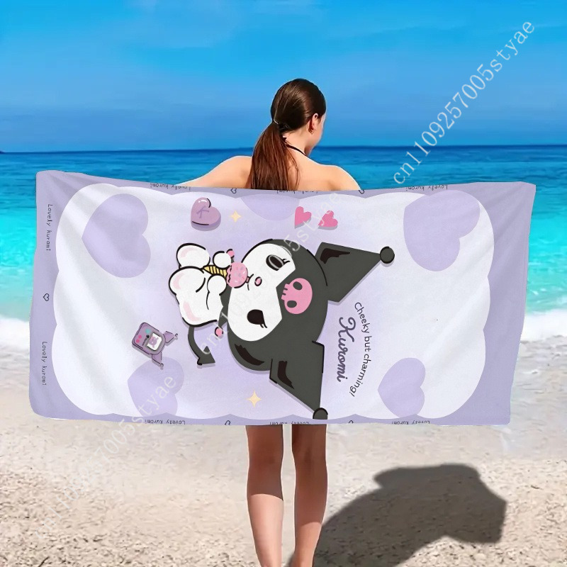 Kuromi Beach Towel A Playful a - Beach Towel Large 评论和价格