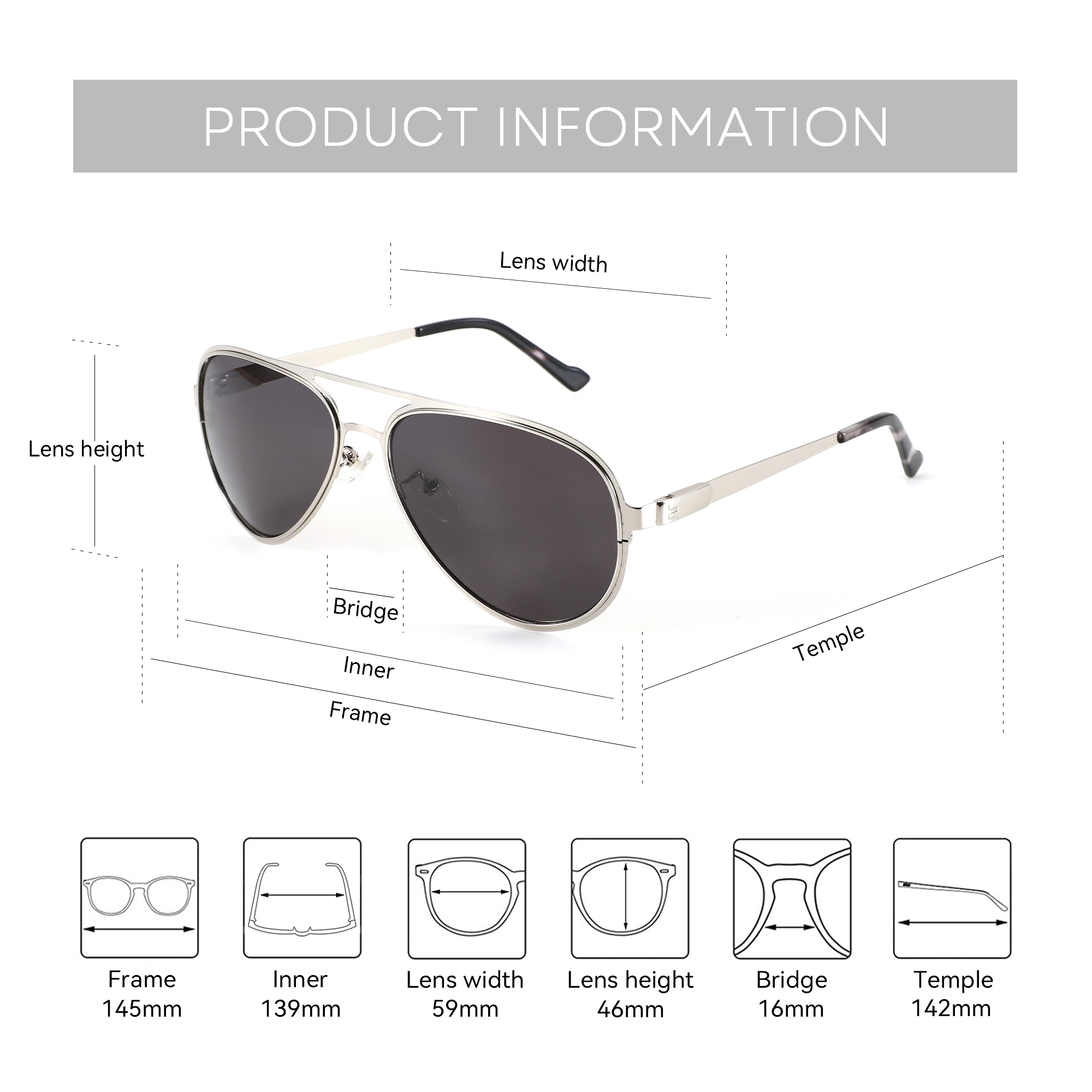 BLUEMOKY XL Size High Quilty M - Sunglasses Aviator Polarized 评论和价格