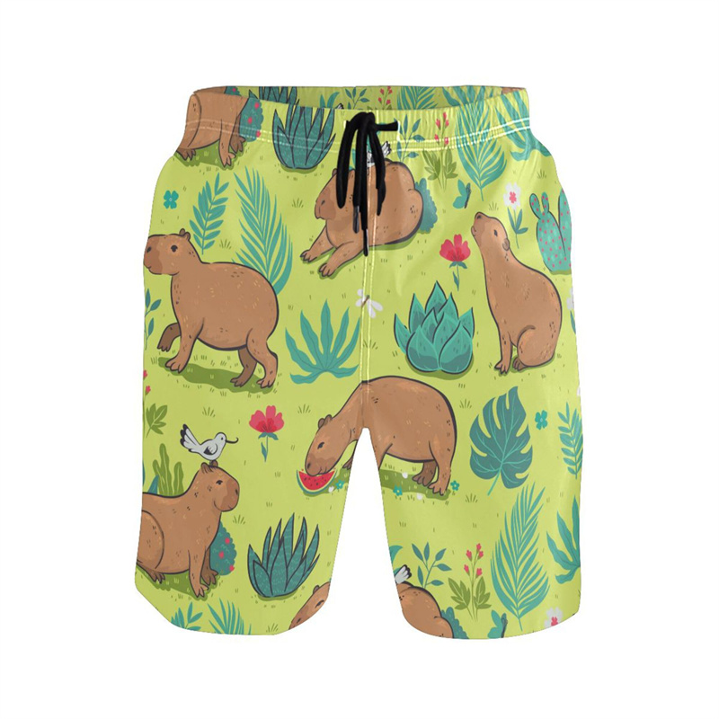 Cartoon Animal 3d Print Capyba - Trunks Board Surf 评论和价格